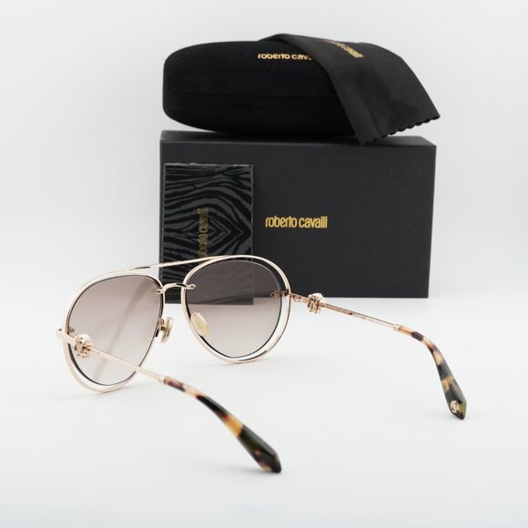 Roberto Cavalli SRC032M 300G Aviator Sunglasses - Gold/Brown main image 8